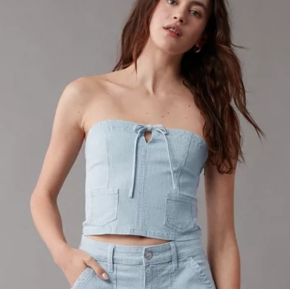 American Eagle Striped Crop Top - Picture 3 of 6